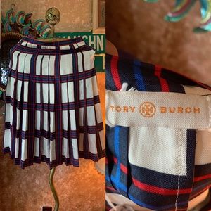 Tory Burch pleated plaid skirt. Like new.